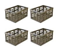 keeeper ben 4x Boîte pliable professionnelle robuste avec poignées soft-touch, 45 l, Jusqu'à 50 kg de capacité de charge, Robuste et légère, 54 x 37 x 28 cm, Vert olive (Olive)