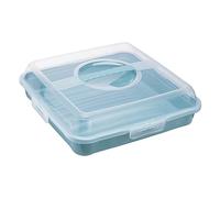 keeeper Boîte à gâteau Enrico – polypropylène carré 34,5 x 34,5 x 10,5 – Nordic Blue (bleu)