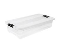 keeeper Boîte de Rangement avec Couvercle et Système de Fermeture à Clip, 79,5 x 39,5 x 17 cm, 33 l, Cornelia, Transparent