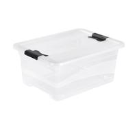 keeeper Boîte de Rangement avec Couvercle et Système de Fermeture Coulissante, 39,5 x 29,5 x 17,5 cm, 12 l, Cornelia, Transparent