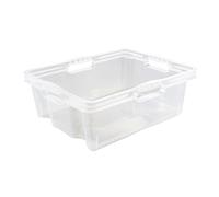 keeeper Caisse de rangement plate 16 litres transparente