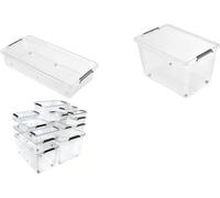 keeeper Boîte de rangement/clip box Lars, avec roulettes, 40 litres nature-transparent, couvercle fiable grâce aux clips latéraux - 1 pièce (1104200100000)