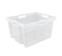 keeeper Caisse plastique Franz 24 L Transparent, solide, avec poignées intégrées, 43x35x23 cm