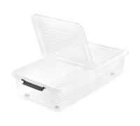 keeeper Boîte sous le lit Léo ouverture 2 côtés 53 L Nature (transparent)