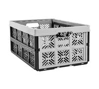 keeeper Boîte pliante robuste Ida – Plastique résistant (PP) 32 L 48×35×23 cm – Gris nordique