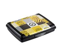 keeeper carla Handliche Box für Essen, 0,5 l, Mini, 17 x 13 x 3,5 cm, Brotdose/Lunchbox, Design: Minions, Mosaic, Schwarz
