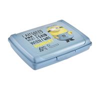 keeeper carla Handliche Box für Essen, 0,5 l, Mini, 17 x 13 x 3,5 cm, Brotdose/Lunchbox, Design: Minions, Hungry, Blau (Soft Blue)