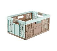 Keeeper Casier Pliant Professionnel avec Poignées Souples, 48,5 x 35 x 23,5 cm, 32 l, Lea, Bleu/Taupe
