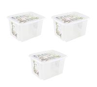 keeeper karolina 3x Winnie Puuh Aufbewahrungsbox mit Deckel, Dreh- und stapelbar, Für Kinder, 30 l, Transparent