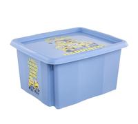 keeeper karolina Aufbewahrungsbox mit Deckel, 24 l, Dreh- und stapelbar, Design: Minions, Happiness, Für Kinder, Blau (Soft Blue)