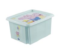 keeeper karolina Aufbewahrungsbox mit Deckel, 24 l, Dreh- und stapelbar, Design: Peppa, Für Kinder, Aquamarine