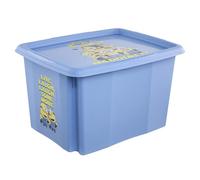 keeeper karolina Aufbewahrungsbox mit Deckel, 30 l, Dreh- und stapelbar, Design: Minions, Happiness, Für Kinder, Blau (Soft Blue)