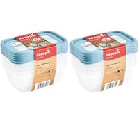 keeeper Lot de 10 Boîtes Congélation, Couvercle Réinscriptible, 5 x 500 ml, 15,5 x 10,5 x 6 cm, Mia Magic Ice, Nordic Blue