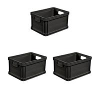 keeeper Lot de 24 Caisses de Transport, Empilables, Polypropylène, 8 x 20 l, Robert, gris graphite
