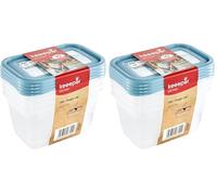keeeper Lot de 8 Boîtes Congélation, Couvercle Réinscriptible, 4 x 750 ml, 15,5 x 10,5 x 8,5 cm, Mia Magic Ice, Nordic Blue