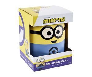 keeeper minions Aufbewahrungsbehälter Bob, 20 x 20 x 25 cm, 6 l, Stapelbar und leicht zu öffnen, Aufbewahrungsbox mit Design aus Ich einfach unverbesserlich, Gelb (Sunny Yellow)