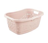 Corbeille à linge ergonomique à poignées souples 50 litres - Rose