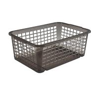 keeeper Corbeille de rangement Fred – plastique PP transparent, H 11 cm, gris