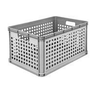 keeeper Caisse ajourée empilable Robert – Polypropylène 64 L pour fruits et légumes – Nordic Grey