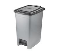 keeeper Poubelle de cuisine à pédale Olaf – 40 L, nettoyage facile, pédale hygiénique, argent
