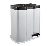 keeeper Poubelle à pédale Gunnar 2 compartiments 7 L + 15 L Argent