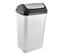 keeeper Poubelle plastique Swantje – 50 L – Couvercle basculant – Gris clair