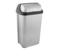 keeeper Poubelle plastique Rasmus - Couvercle coulissant, 50 L - Gris clair