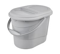 keeeper Poubelle Bio avec Couvercle, 13 l, Poubelle ovale, 37 x 29,5 x 27,5 cm, Elsa Eco Line, Gris (Eco Stone Grey)