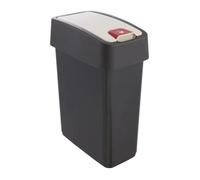 KEEEPER Poubelle Premium Avec Couvercle À Charnière, Soft Touch, 10 L, Magne, Gris Graphite