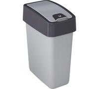 keeeper Poubelle rectangulaire à couvercle basculant Soft Touch 10 l Argent