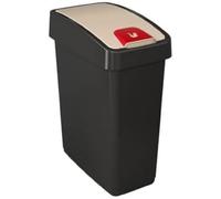 keeeper Poubelle rectangulaire à couvercle basculant 25 L Blanc