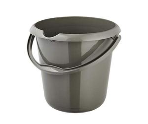 keeeper Seau avec Graduation Intégrée et Poignée Ergonomique, 10 L, Mika Eco Line, Eco Gris
