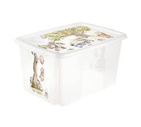 keeeper Winnie l'Ourson Boîte de Rangement avec Couvercle, Pivotante et Empilable, Pour Enfants, 45 L, Karolina, Natural Transparent