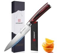 KEEMAKE Couteau Cuisine Universel 13 cm | Couteau de Cuisine Professionnel avec Fourreau de Lame, Couteaux en Acier Inoxydable pour Tomate Pomme de Terre