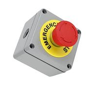 Keenso Boîtier de Commutation étanche IP66 avec Bouton D'arrêt D'urgence, Boîtier de Commande Robuste pour Environnements Difficiles, Alliage D'aluminium, 1 unité (80 * 75 * 60)