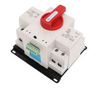 Keenso Changeover Switch 125A Poignée Rouge | Alliage d\'aluminium ABS, 400 V AC 50 Hz, double commande de puissance 2P, commutation automatique manuelle, indicateurs