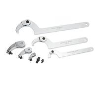 Keenso rochet en C Ensemble de Clés à Crochet Réglables en Acier au Chrome-molybdène 3 Tailles 35 à 120 Mm Mâchoire Interchangeable pour Colliers Filetés de Suspension de Moto Tout-terrain