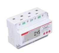 Keenso Compteur électrique triphasé 4 Fils avec écran LCD rétroéclairé | Installation sur rail de 35 mm, indicateur de sortie d\'impulsion, intensité nominale 3 x 230 400 V, précision de classe 1,