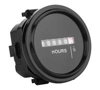 Keenso Compteur Horaire Rond Mécanique Jauge Horaire 8 à 80 V DC 0 à 99999,9 Heures Affichage Anti-poussière scellé pour les Utilisateurs de Moteur de Générateur de Moteur de Bateau de Camion de