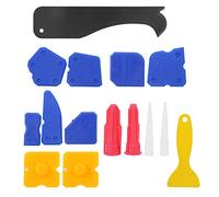 Keenso Décapant de Calfeutrage, Ensemble de 15 Pièces en Silicone et | Bords flexibles, remplissage de fissures, joints de carrelage, finition colle verre, jeux 0-28 mm, kit de 15 pièces