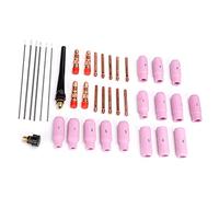 Keenso Ensemble de 37 Pièces de Torche de Soudage TIG, électrode en Tungstène de Haute qualité et Buses en Alumine pour Torches WP17/18/26, Accessoires de Soudage Durables et Efficaces (37 pièces)