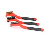 Keenso Ensemble de Mini Brosses Métalliques, 3 Pièces, Acier Inoxydable Durable, Nylon et Cuivre pour L'élimination de la Rouille, Outil de Nettoyage (7 pouces)