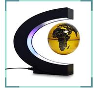 KEENSO globe à lévitation magnétique Globe flottant à lévitation magnétique de 3 pouces, Globe de materiel petit Prise UE dorée