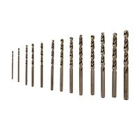 Keenso Jeu de Forets Torsadés 13 Pièces, Acier HSS 1,5-6,5 Mm | Assortiment de 13 pièces, pointe 135°, plage de coupe 1,0-6,5 mm, flûte à copeaux 8 mm, perçage métal