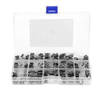 Keenso Kit de Condensateurs Électrolytiques 15 Valeurs 270 Pièces | Électrolyse miniature de l\'aluminium, type fixe, calibres 50V et 16V, utilisation by-pass, électronique , coffret
