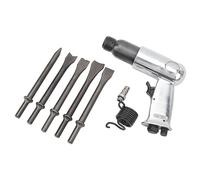 Keenso Kit de Marteau Pneumatique en Alliage Métallique, Outil de Marteau Pneumatique 1 Entrée d'air de 4 Pouces, Poignée de Réduction des Chocs de 4500 Tr/min avec 4 Burins pour la Réparation de