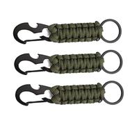Keenso Lot de 3 Crochets pour Porte-Clés en Paracorde avec Anneau en D en Métal et Porte-Clés pour Bouteille d'eau Portable pour Sac à Dos, Appareil Photo, Randonnée, Camping, Utilisateurs en