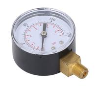 Keenso Manomètre Axial 2 Pouces Acier Inoxydable | 1/8\" NPT, 0 à 160 psi 0 à 11 bar, utilisation air-eau, compteur à double échelle