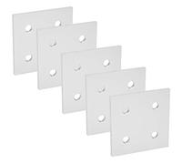Keenso Plaque de Connexion Verticale à 4 Trous, 5 Pièces en Aluminium | Résistance à la corrosion, Conception légère, Installation facile, Distance des trous de 38 mm, Finition argentée