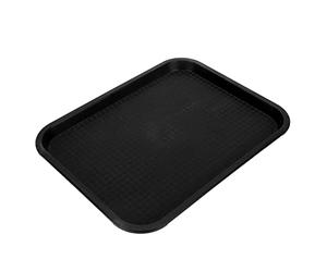 Keenso Plateau rectangulaire en polypropylène pour restauration rapide avec processus de polissage fin, placement stable, convient pour les cafés et les magasins de desserts, taille 35 x 27 cm (noir)